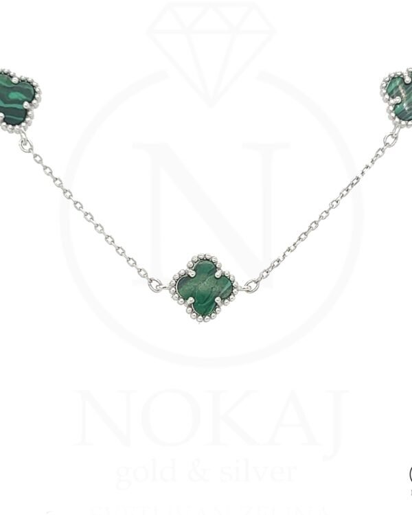 Srebrna Ogrlica Emerald Triple Clover