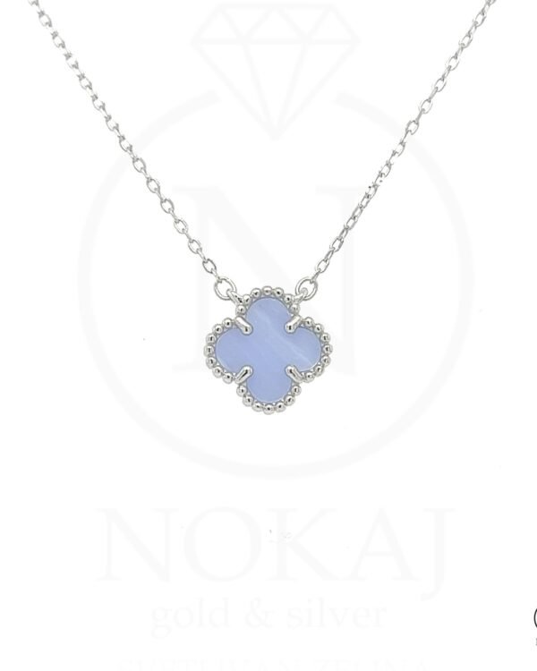 Srebrna Ogrlica Turquoise Clover