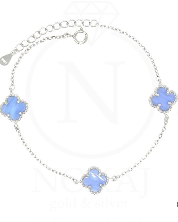Srebrna narukvica Turquoise Triple Clover