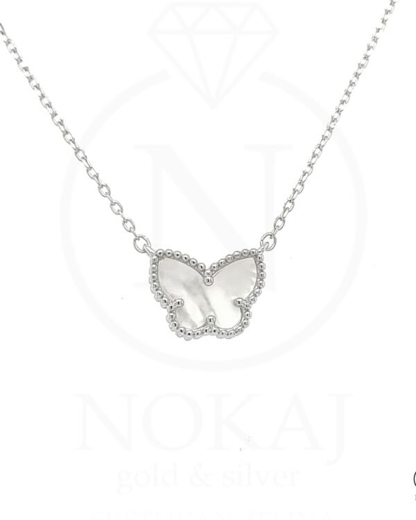 Srebrna ogrlica Pearl Butterfly