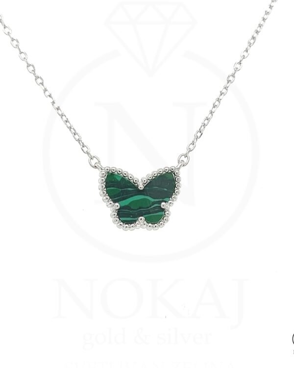 Srebrna ogrlica Emerald Butterfly