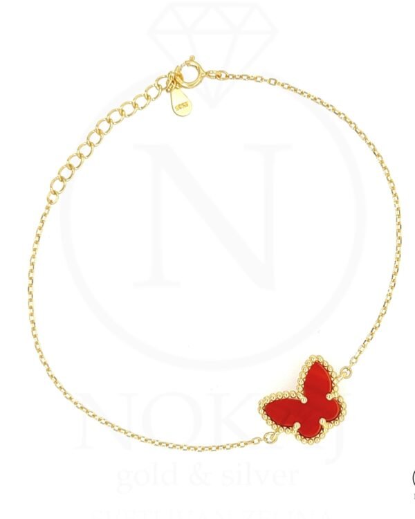 Srebrna narukvica Ruby Butterfly