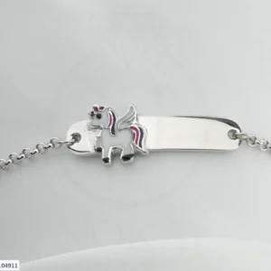 SREBRNA DJEČJA NARUKVICA - JEDNOROG S KRILIMA (S251125-104911)