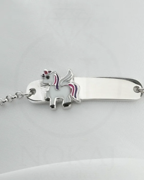 SREBRNA DJEČJA NARUKVICA - JEDNOROG S KRILIMA (S251125-104911)