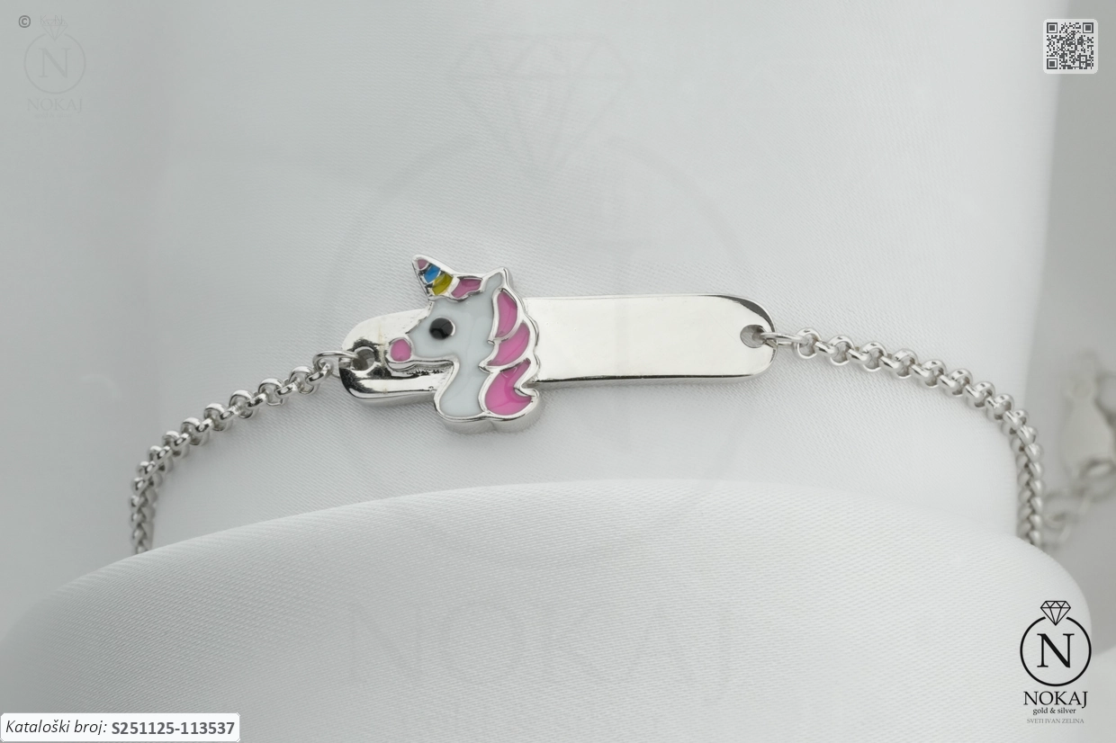 SREBRNA DJEČJA NARUKVICA - JEDNOROG (S251125-113537)