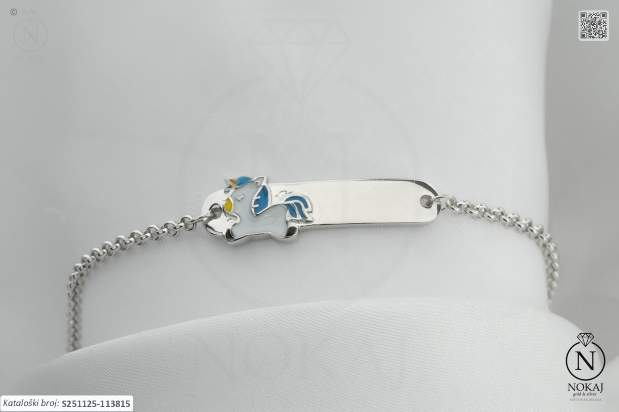 SREBRNA DJEČJA NARUKVICA - JEDNOROG (S251125-113815)