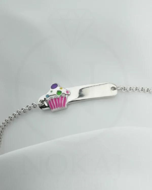 SREBRNA DJEČJA NARUKVICA - STILIZIRANI MOTIV (S251125-114403)