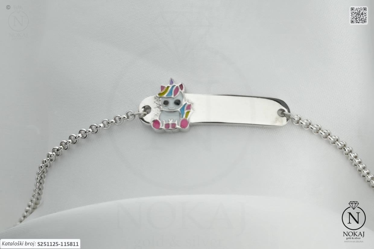 SREBRNA DJEČJA NARUKVICA - JEDNOROG (S251125-115811)