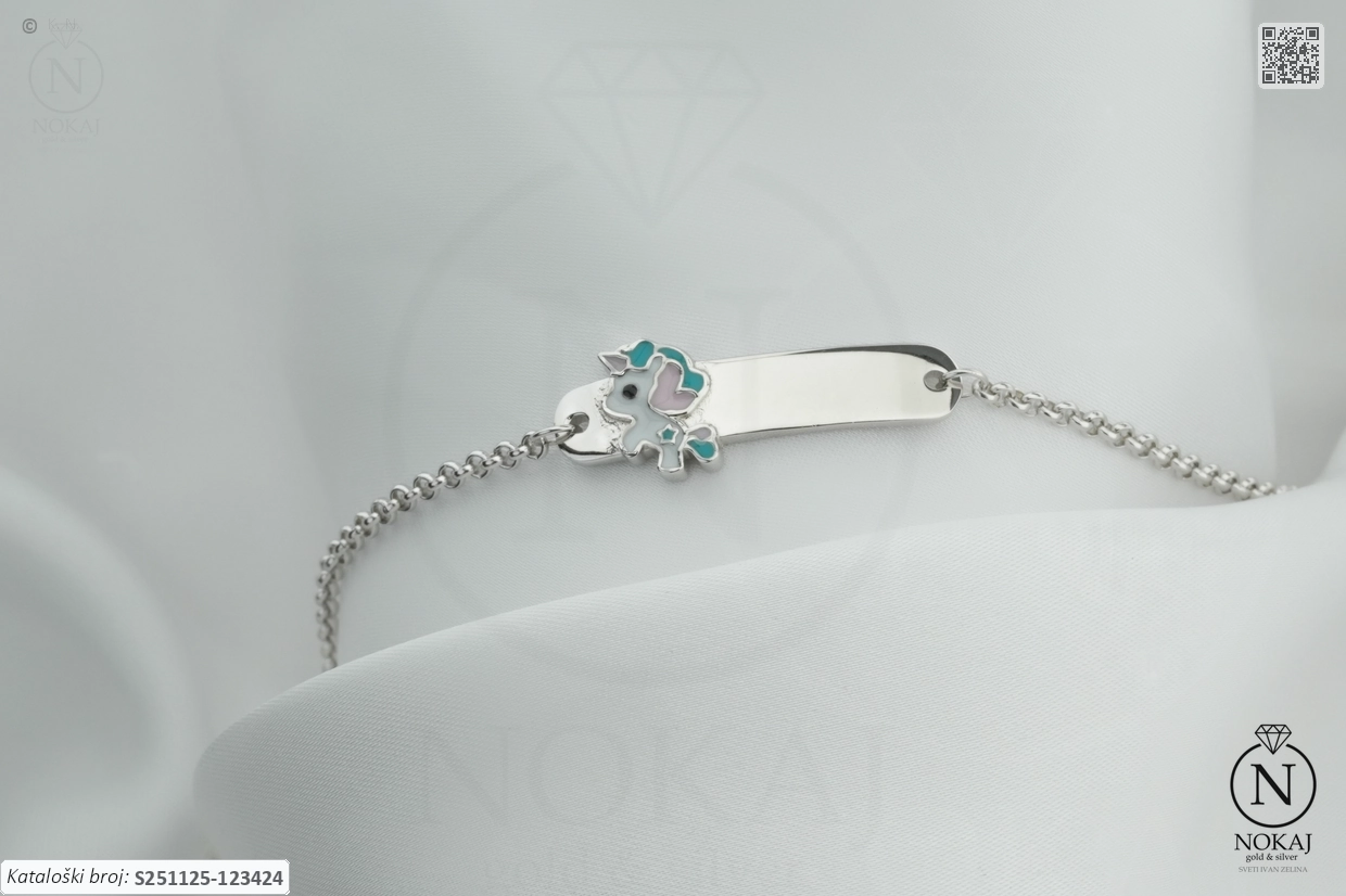 SREBRNA DJEČJA NARUKVICA - JEDNOROG (S251125-123424)