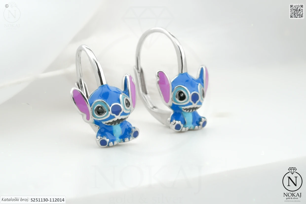 SREBRNE DJEČJE NAUŠNICE - STILIZIRANI MOTIV (S251130-112014) - Slika 3