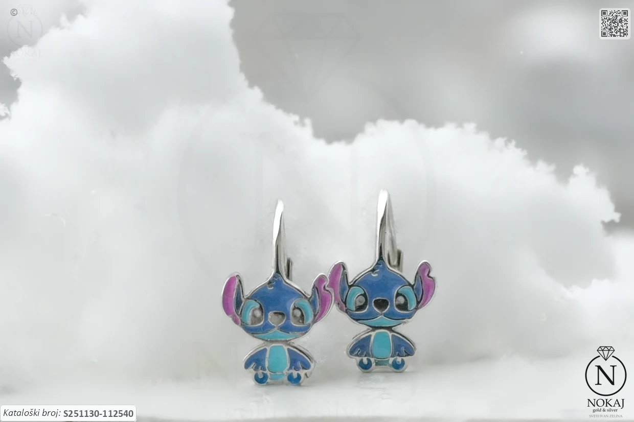 SREBRNE DJEČJE NAUŠNICE - STILIZIRANI MOTIV (S251130-112540) - Slika 2