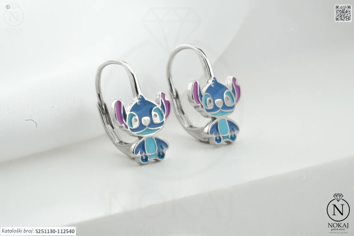 SREBRNE DJEČJE NAUŠNICE - STILIZIRANI MOTIV (S251130-112540) - Slika 3