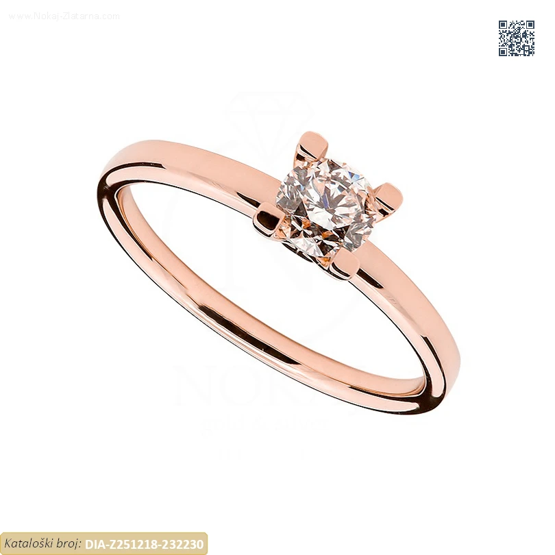 ZLATNI ZARUČNI PRSTEN S DIJAMANTOM (Z251218-232230)