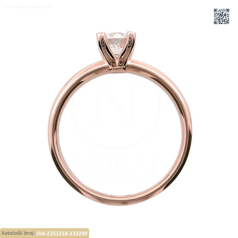 ZLATNI ZARUČNI PRSTEN S DIJAMANTOM (Z251218-232230) - Slika 2