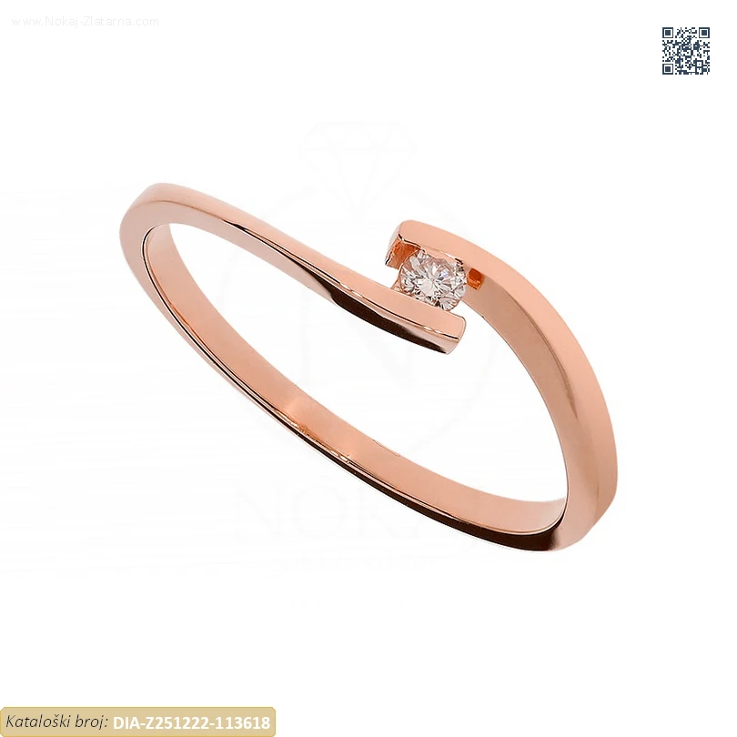ZLATNI ZARUČNI PRSTEN S DIJAMANTOM (Z251222-113618)