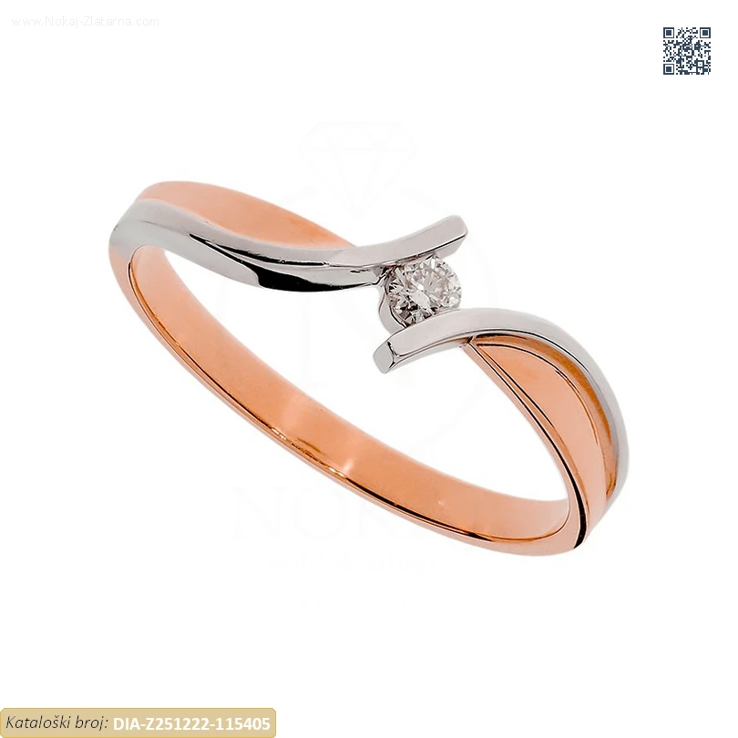 ZLATNI ZARUČNI PRSTEN S DIJAMANTOM (Z251222-115405)