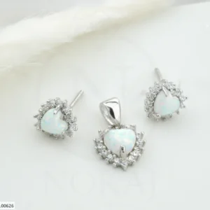 SREBRNI KOMPLET S OPALOM - SRCE (S251201-100626)