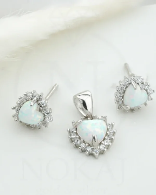 SREBRNI KOMPLET S OPALOM - SRCE (S251201-100626)