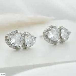 SREBRNE NAUŠNICE S CIRKONIMA - SRCE (S251202-114155)