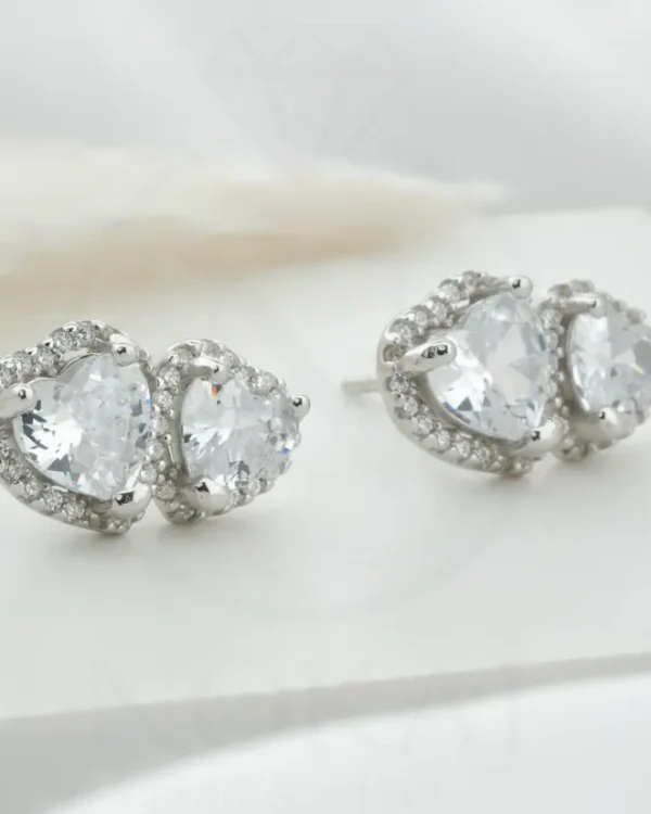 SREBRNE NAUŠNICE S CIRKONIMA - SRCE (S251202-114155)