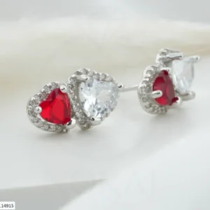 SREBRNE NAUŠNICE S CIRKONIMA - SRCE (S251202-114915)