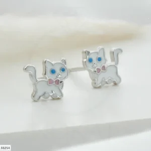 SREBRNE DJEČJE NAUŠNICE - MAČKA (S251204-133254)