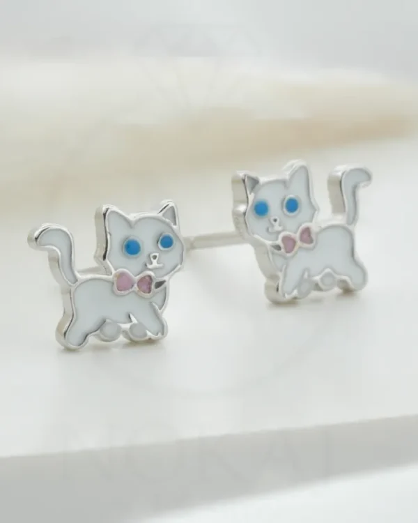 SREBRNE DJEČJE NAUŠNICE - MAČKA (S251204-133254)