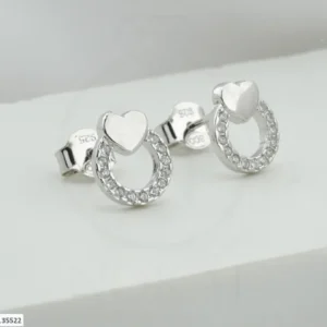 SREBRNE NAUŠNICE S CIRKONIMA - SRCE (S251204-135522)