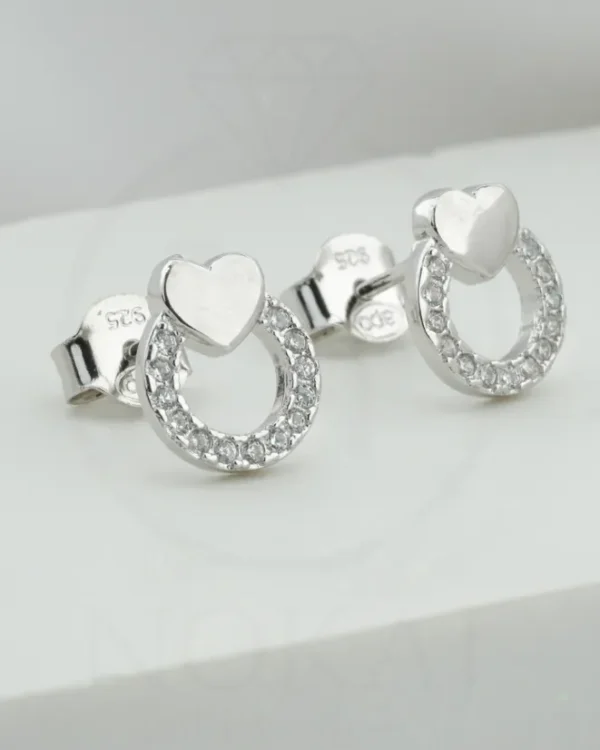 SREBRNE NAUŠNICE S CIRKONIMA - SRCE (S251204-135522)