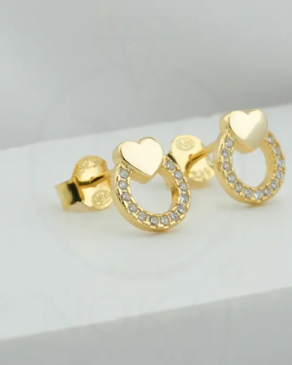 SREBRNE NAUŠNICE S CIRKONIMA - SRCE (S251204-140028)