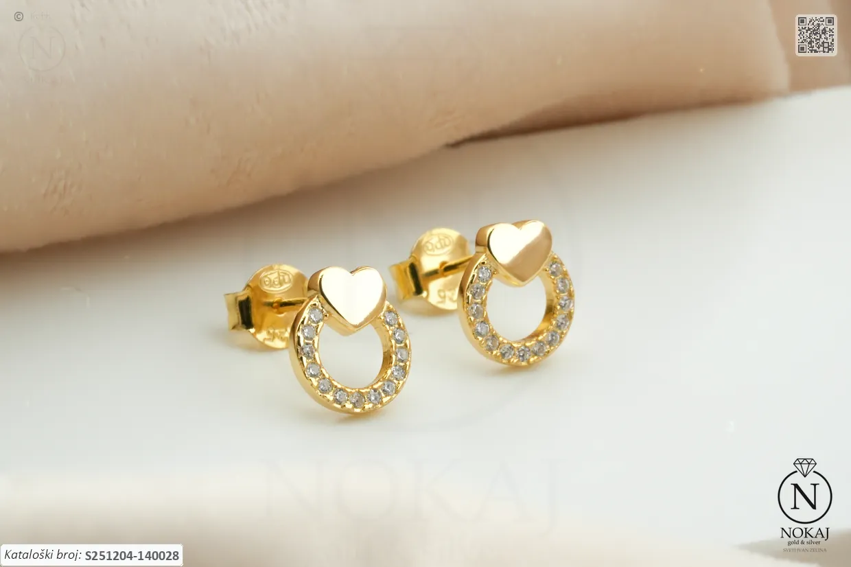 SREBRNE NAUŠNICE S CIRKONIMA - SRCE (S251204-140028) - Slika 2