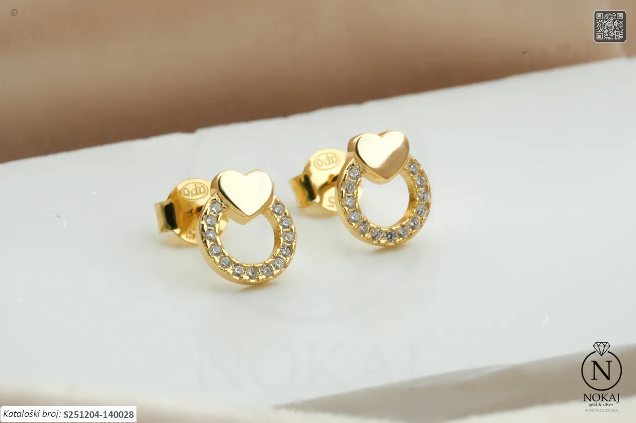 SREBRNE NAUŠNICE S CIRKONIMA - SRCE (S251204-140028) - Slika 3