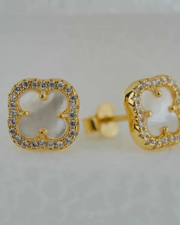 SREBRNE NAUŠNICE S CIRKONIMA - DJETELINA (S251206-170831)