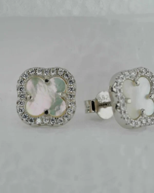 SREBRNE NAUŠNICE S CIRKONIMA - DJETELINA (S251206-171858)