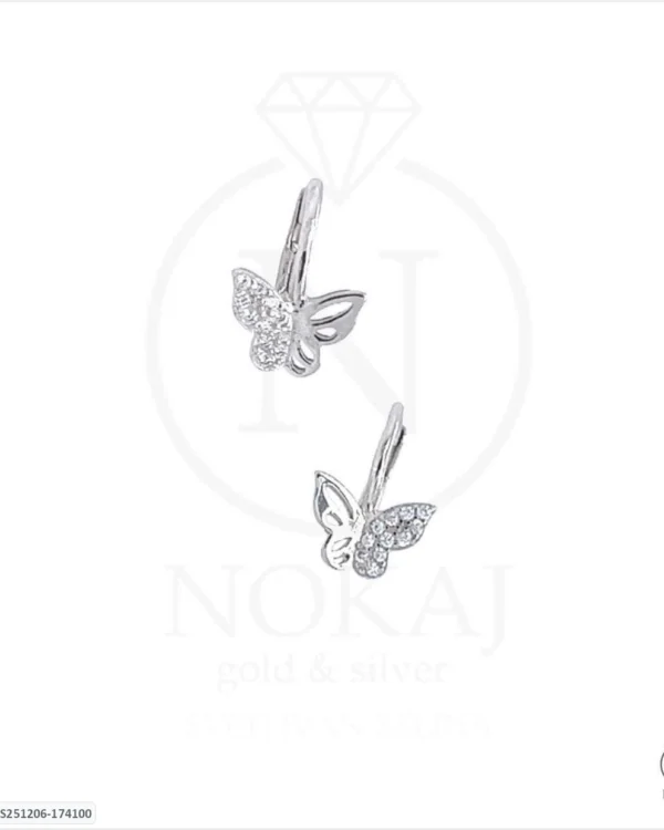 SREBRNE DJEČJE NAUŠNICE S CIRKONIMA - LEPTIR (S251206-174100)