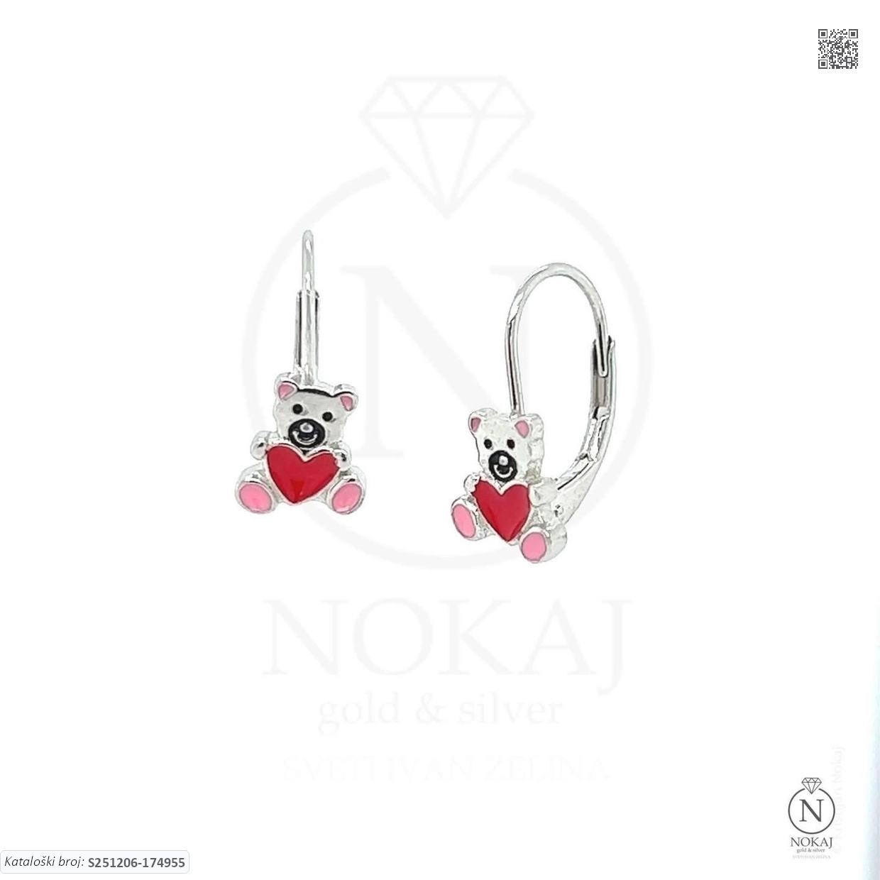 SREBRNE DJEČJE NAUŠNICE - MEDO (S251206-174955)