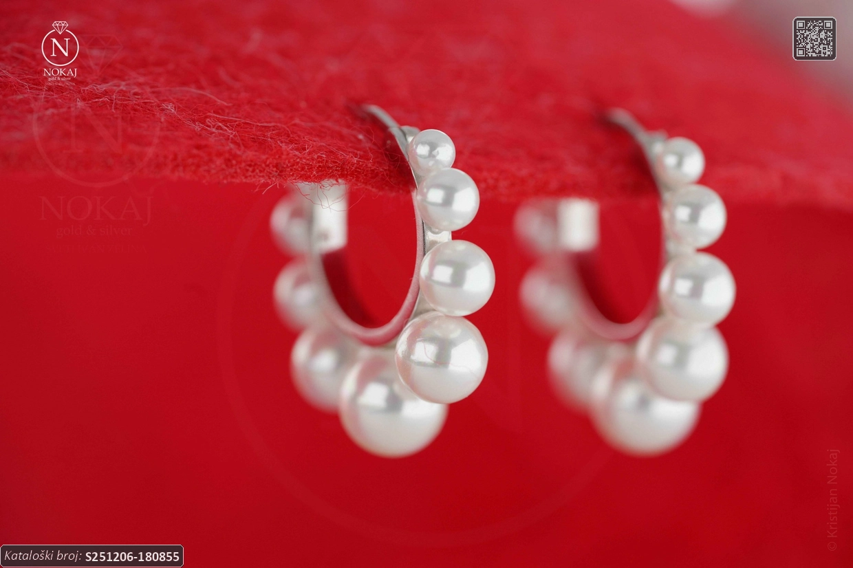 SREBRNE NAUŠNICE S BISERIMA (S251206-180855) - Slika 2