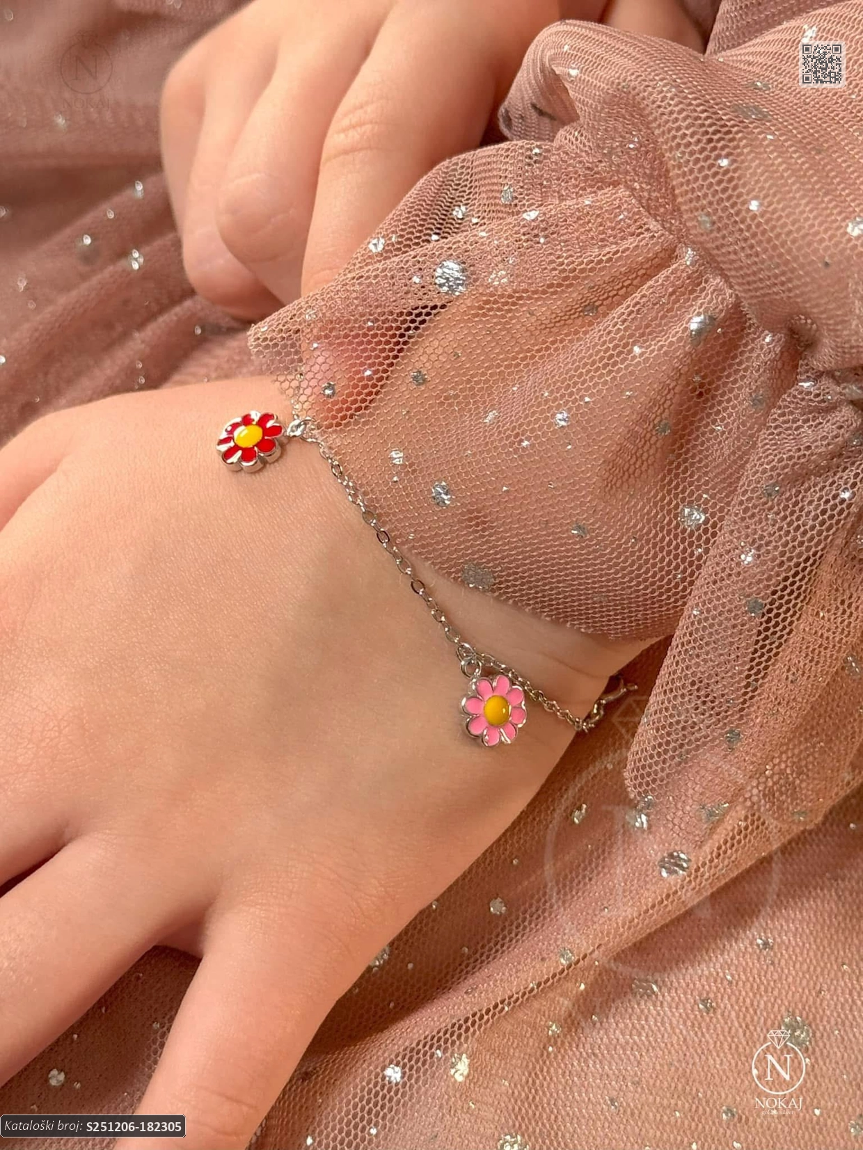 SREBRNA DJEČJA NARUKVICA - CVIJET (S251206-182305)