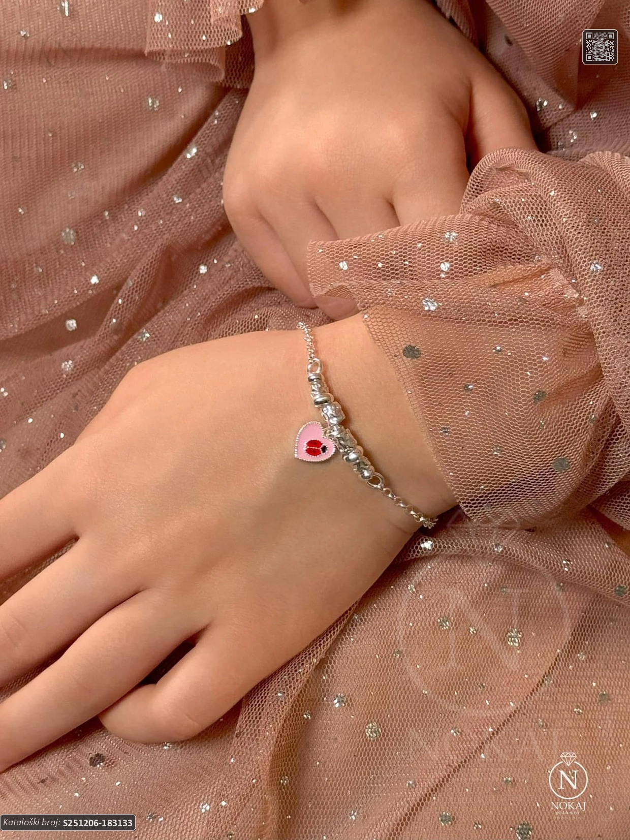 SREBRNA DJEČJA NARUKVICA - SRCE (S251206-183133)