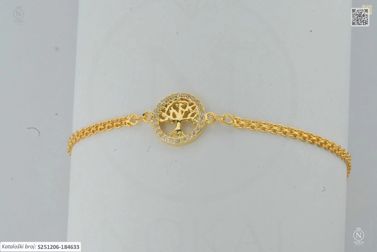 SREBRNA NARUKVICA S CIRKONIMA - STABLO ŽIVOTA (S251206-184633)