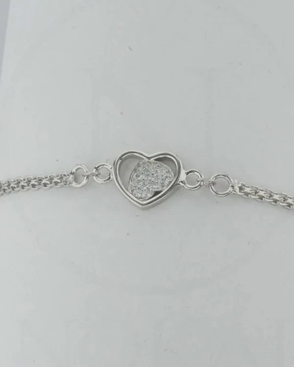 SREBRNA NARUKVICA S CIRKONIMA - SRCE (S251206-184944)