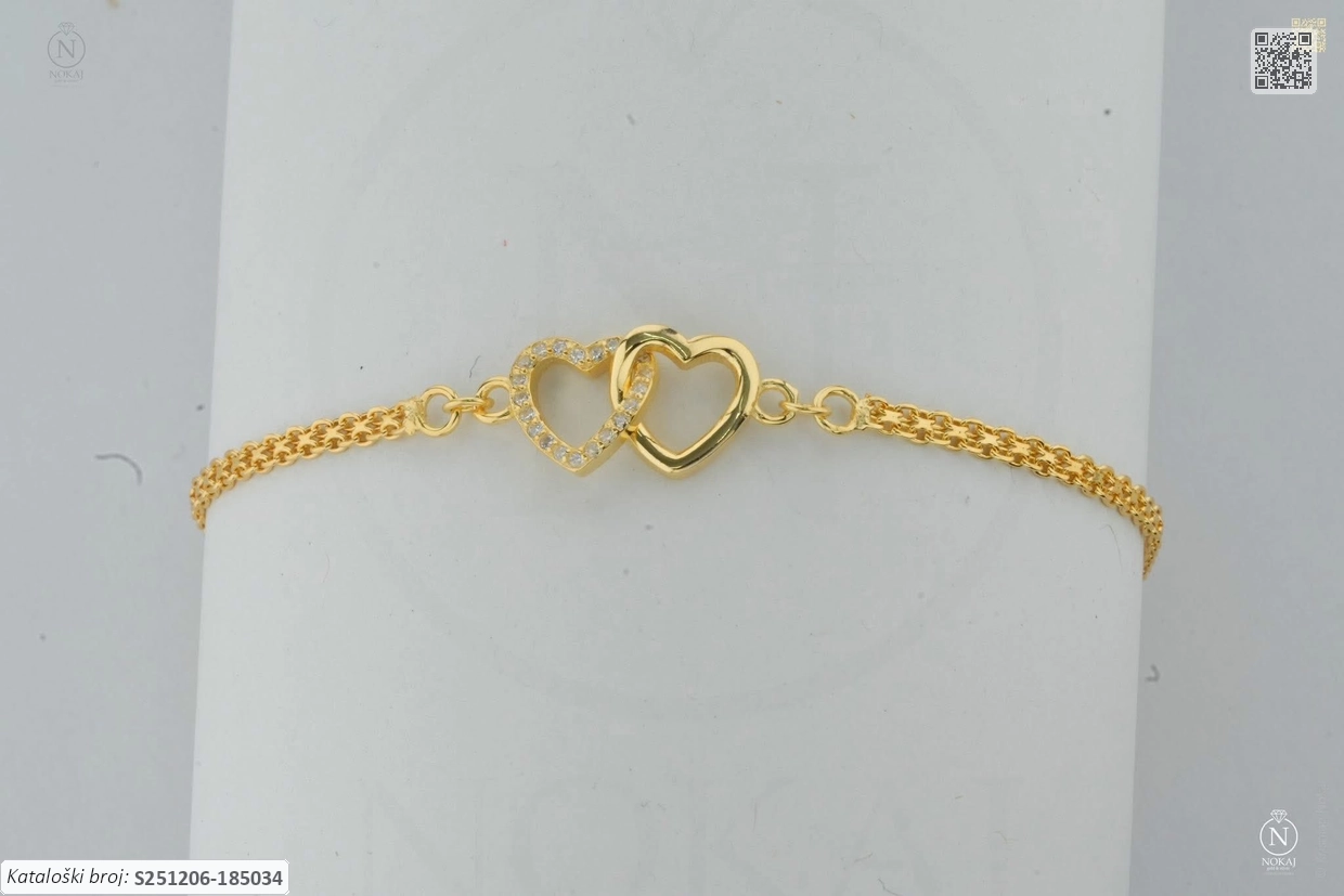 SREBRNA NARUKVICA S CIRKONIMA - SRCE (S251206-185034)