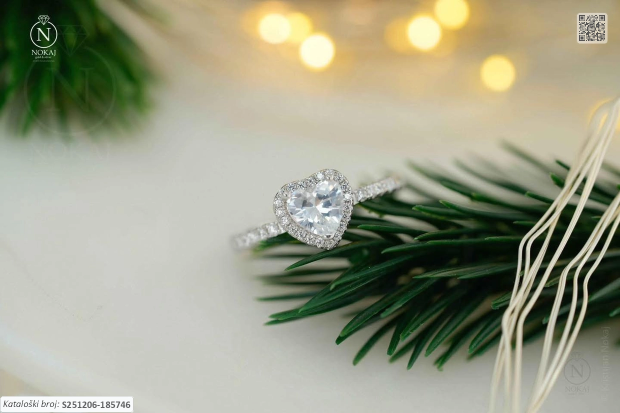 SREBRNI PRSTEN S CIRKONIMA - SRCE (S251206-185746) - Slika 2