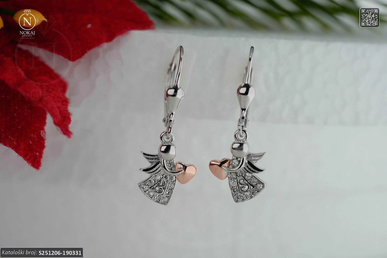 SREBRNE DJEČJE NAUŠNICE - ANĐEO (S251206-190331)