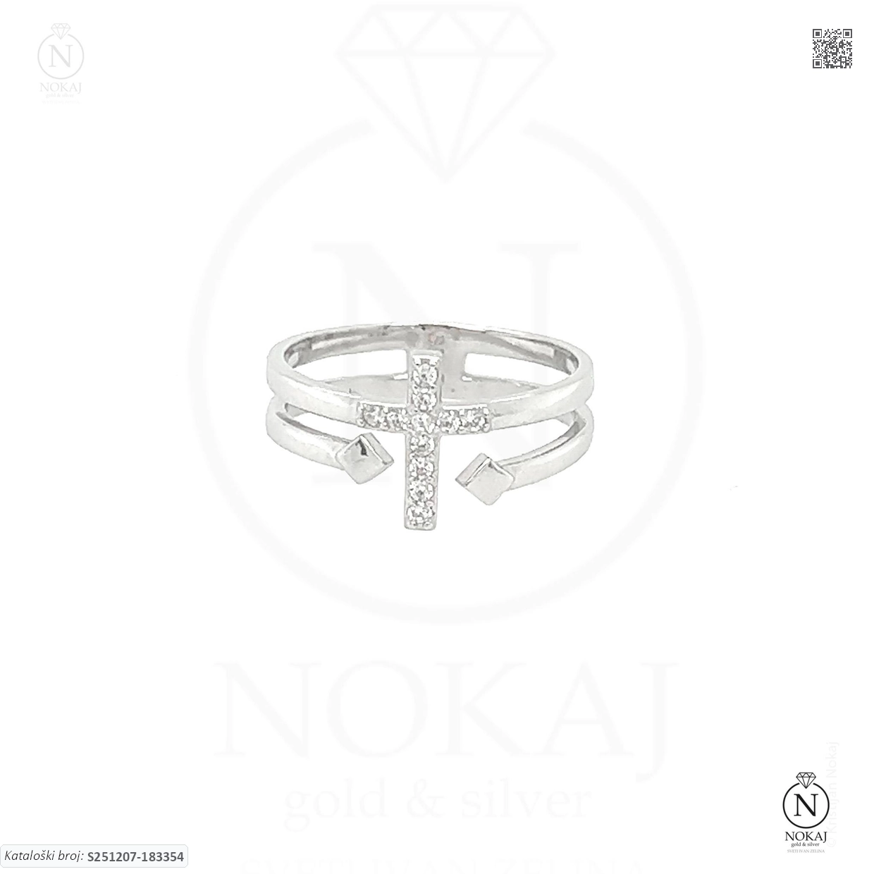 SREBRNI PRSTEN S CIRKONIMA - KRIŽ (S251207-183354)