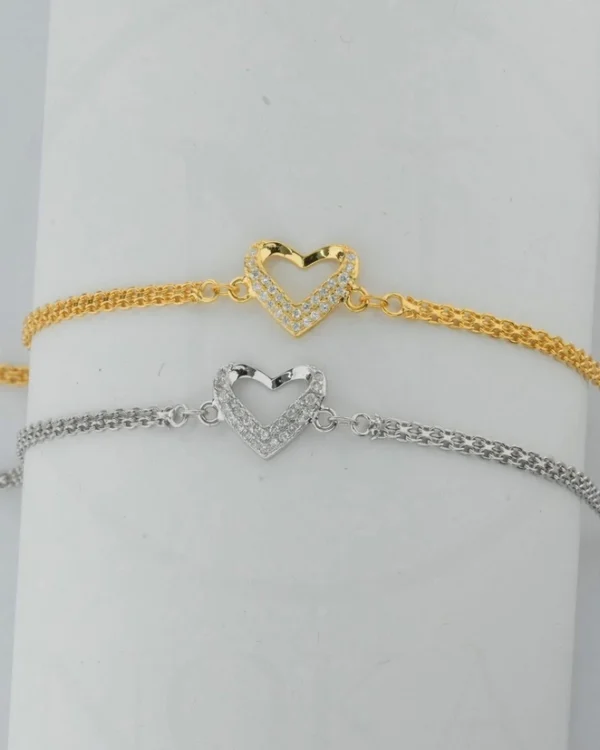 SREBRNA NARUKVICA S CIRKONIMA - SRCE (S251207-194028)