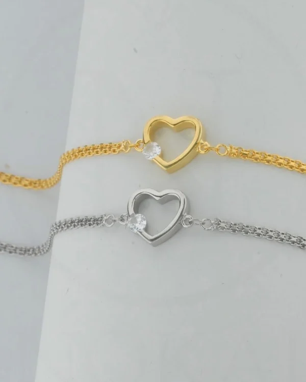 SREBRNA NARUKVICA S CIRKONIMA - SRCE (S251207-195747)