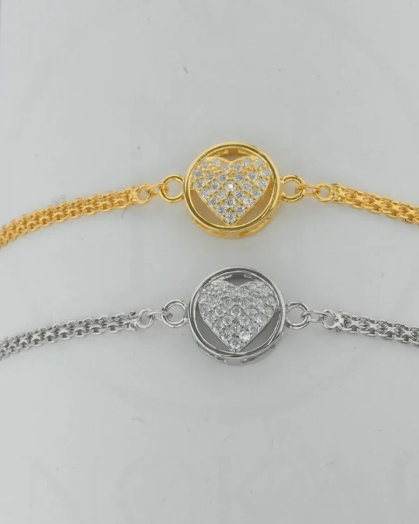 SREBRNA NARUKVICA S CIRKONIMA - SRCE (S251207-200404)