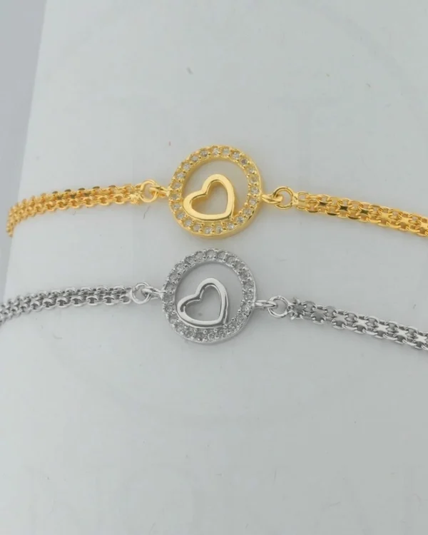 SREBRNA NARUKVICA S CIRKONIMA - SRCE (S251207-200919)