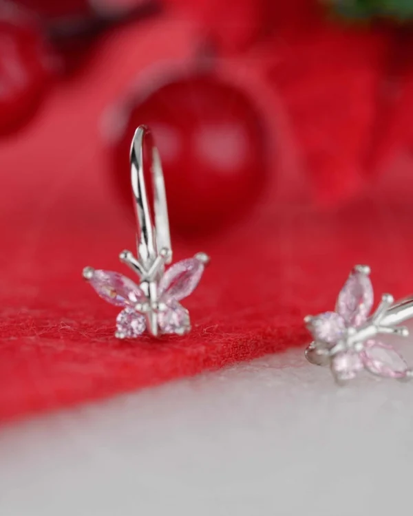 SREBRNE DJEČJE NAUŠNICE S CIRKONIMA - LEPTIR (S251208-110946)